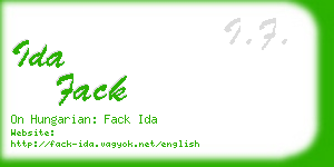 ida fack business card